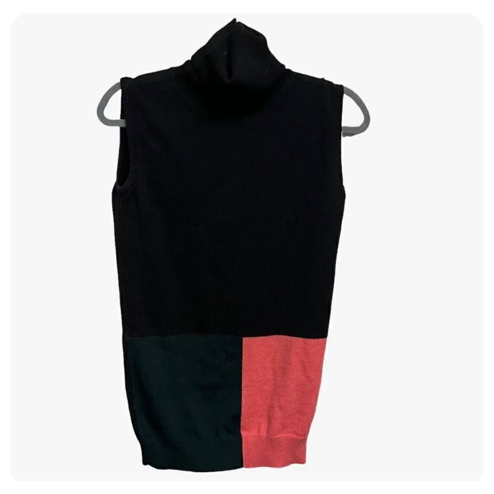 Altuzarra Black Sleeveless Knit Blocked Turtle Neck Sweater Size Medium